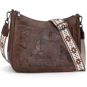 Stylish Vegan Leather Butterfly Print Crossbody Bag | Perfect for Every Occasion